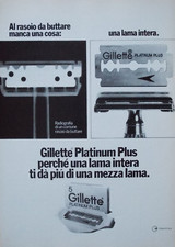 Pubblicità Advertising Italian Ritaglio 1978 GILLETTE PLATINUM PLUS Rasoio Lama