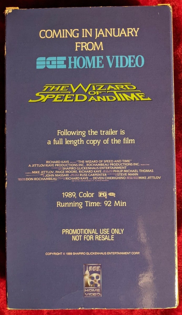 The Wizard of Speed and Time (VHS) Promotional Screener - Tested