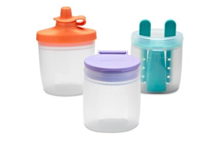 Pyrex Littles 6-PC Silicone Baby Toddler Feeding Set 5 OZ Pouches and Lids