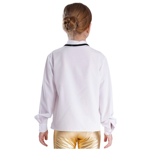Kids Boys Girl School Solid Color Turn-Down Collar Pullover Shirt with Pant Set - Picture 11 of 32