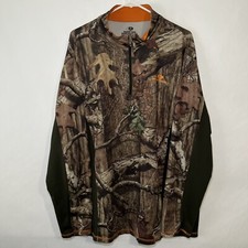 Mossy Oak Break Up Infinity 1/4 Zip Pullover Mens Size XL Green Camo Long Sleeve