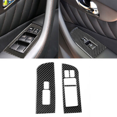 Carbon Fiber Front Window Lift Switch Cover Trim For Infiniti FX35/37/50 QX70