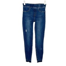 Spanx Ankle Skinny Pull On Jeans Womens Size Small Raw Hems 20203R