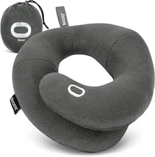 BCOZZY Neck Pillow for Travel Dual Support for Head, Neck and Chin Large, Grey