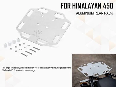 Adapté Pour Royal Enfield Neuf Himalaya 450 Aluminium Arrière Rack Plaque Argent - Photo 1/4