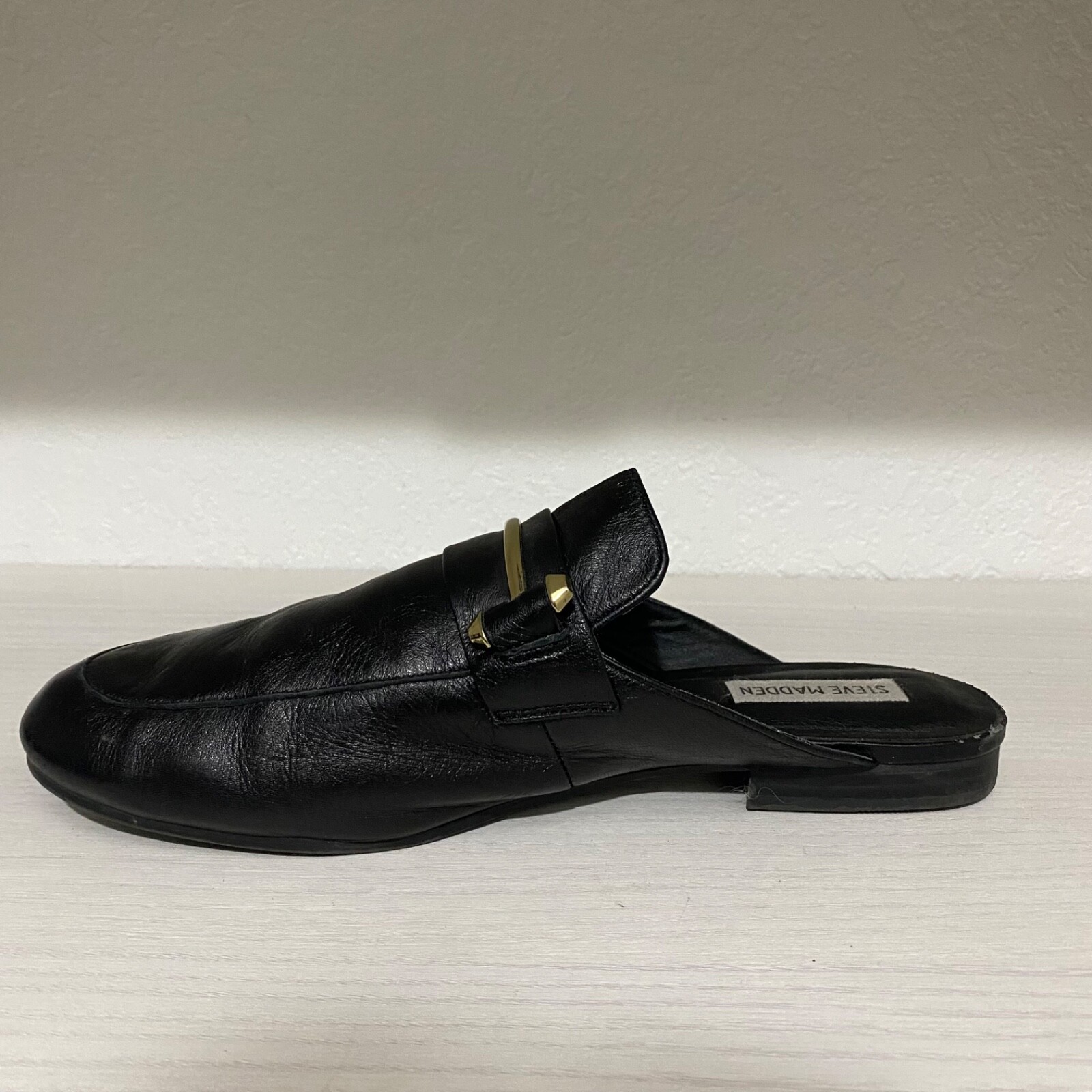 Steve Madden Men’s Mules Shoes Black with Gold Detail… Gem