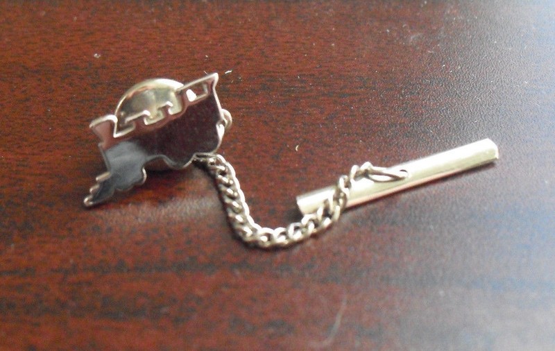 Vintage Swank Silver Metal Steam Locomotive Tie Pin