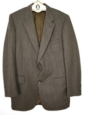 VINTAGE MEN'S BROWN WOOL BLAZER SPORT COAT - CRICKETEER CREST MARK - SIZE 42