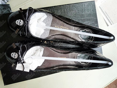 New Philipp Plein Women Black Quilted Crystal Skull Patent