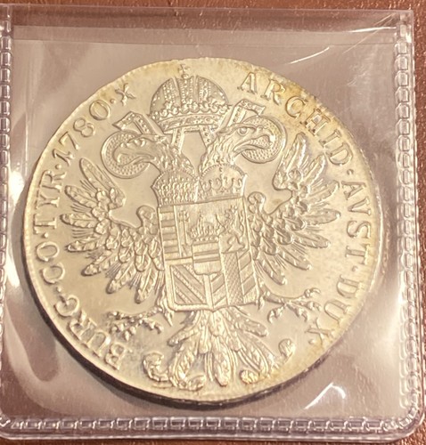 1780 Maria Theresa .833 Silver Restrike Coin P/L