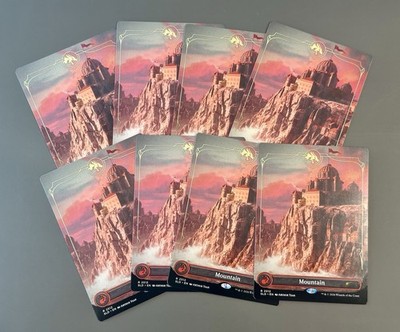 8x MOUNTAIN Secret Lair D&D Lands of Forgotten Realms - Full Art MTG NM SLD 2512