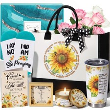 Christian Gifts for Women Faith, Sunflower Inspirational Religious Gifts for ...