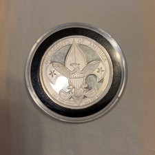 BOY SCOUTS OF AMERICA FLORIDA SEA BASE 1 OZ .999 FINE SILVER ROUND 1890-1990