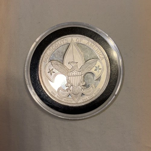 BOY SCOUTS OF AMERICA FLORIDA SEA BASE 1 OZ .999 FINE SILVER ROUND 1890-1990