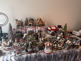 Christmas Village Set with House and Figurines Vacation Inspired A Lot