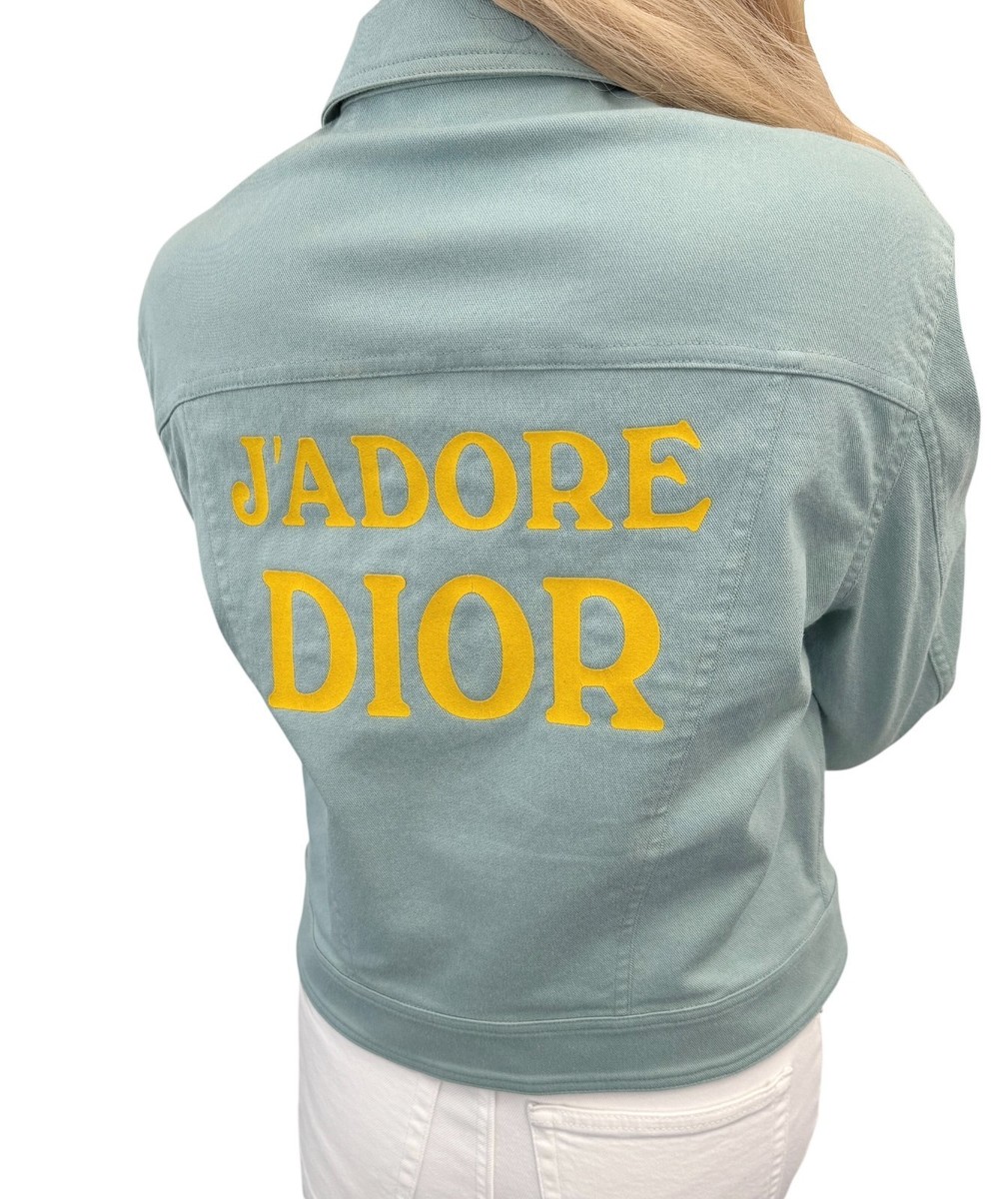 Dior デニムジャケット 36 Christian Dior Vintage 2001 J'ADORE Logo Denim Twill Jacket #36