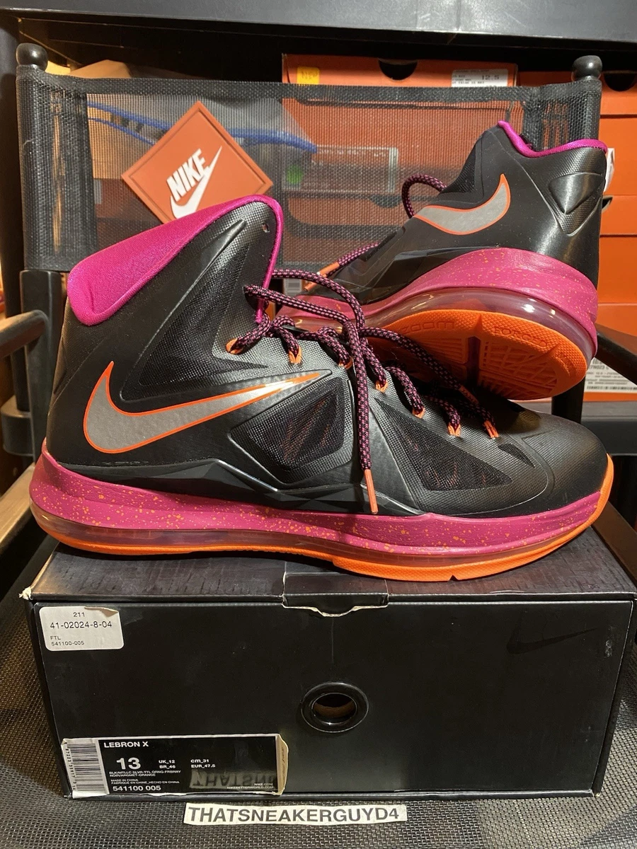 2012 Nike LeBron X Floridian 10 Black Silver Pink Flash Size 9 OG Box Authentic Buy Nike LeBron 10  main image 4