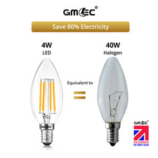 1–10 Packs E14 LED Filament Candle Bulbs Small Screw Warm White 3000K 4W–8W GMEC