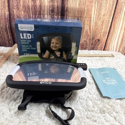ONCO Baby Car Mirror   LED Baby wit Light   2 Modes & Night