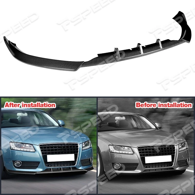 Labio de alerón de parachoques delantero con aspecto de carbono PP para Audi A5/Quattro 2008-2012 estilo STP Foto 3 de 4