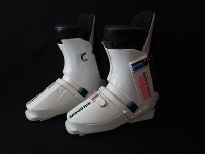 Vintage Salomon Equipe Junior Ski Binding Boots 80s 90s Sz 32 320-25 Men's 7 US