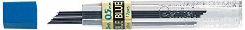 Pentel Coloured Pencil Leads 0.5mm HB Blue Mechanical Pencil Refills 12 Packs