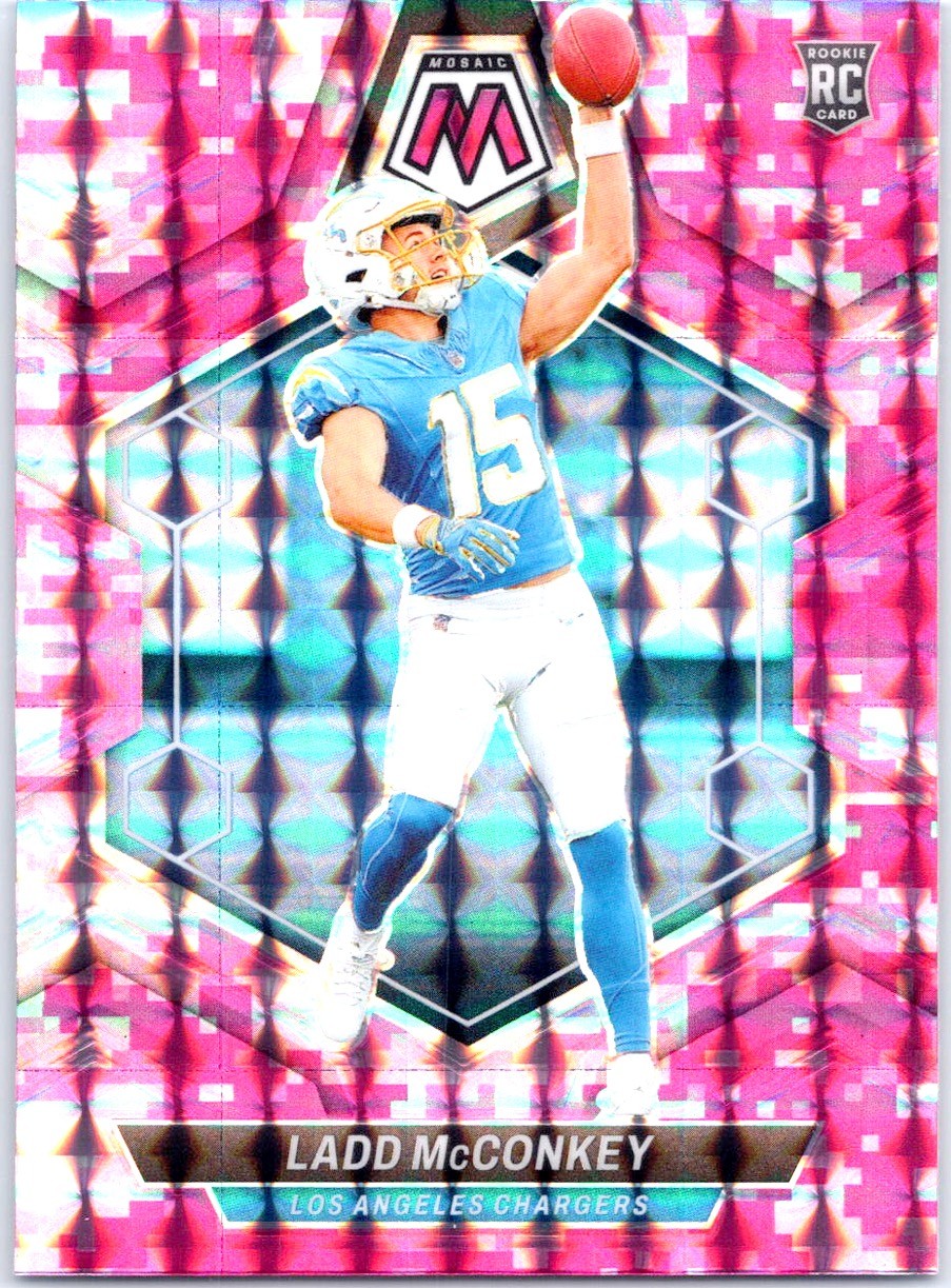 2024 Panini Mosaic #334 Ladd McConkey Mosaic Camo Pink