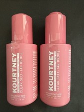 Two NEW Kourtney Kellar Clear Self Tan Face Drops Hyaluronic Acid Tanning Vegan