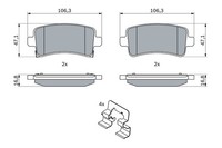 1X Bosch 0 986 424 124 Bremsbelagsatz Scheibenbremse FüR Opel Vauxhall Chevrolet