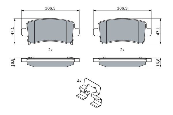 1X Bosch 0 986 424 124 Bremsbelagsatz Scheibenbremse FüR Opel Vauxhall Chevrolet-image
