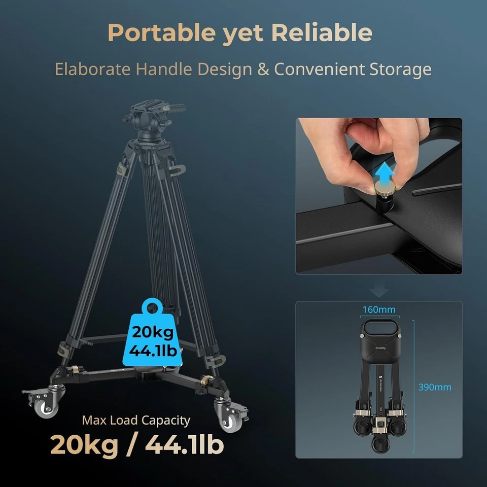 SMALLRIG Quick-Lock Photography Heavy Duty Tripod Dolly, Heavy Duty with 3" Rubb - image 3 of 4