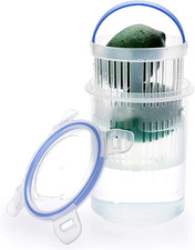 Plastic Pickle Jar with Strainer Flip, Transparent Pickle Storage Container with