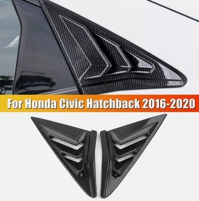 Carbon Fiber Look Rear Window Louver Cover For Honda Civic Hatchback 2016-2020