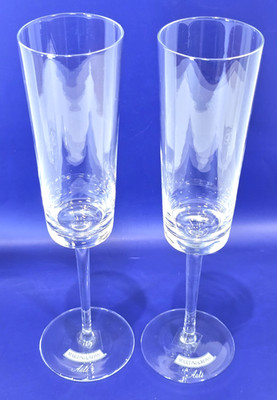 Martini & Rossi ASTI Sparkling Wine/ Champagne Flute Glasses Set of 2 Excellent