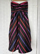 GUESS JEANS Silk Strapless Empire Waist Striped Dress 1
