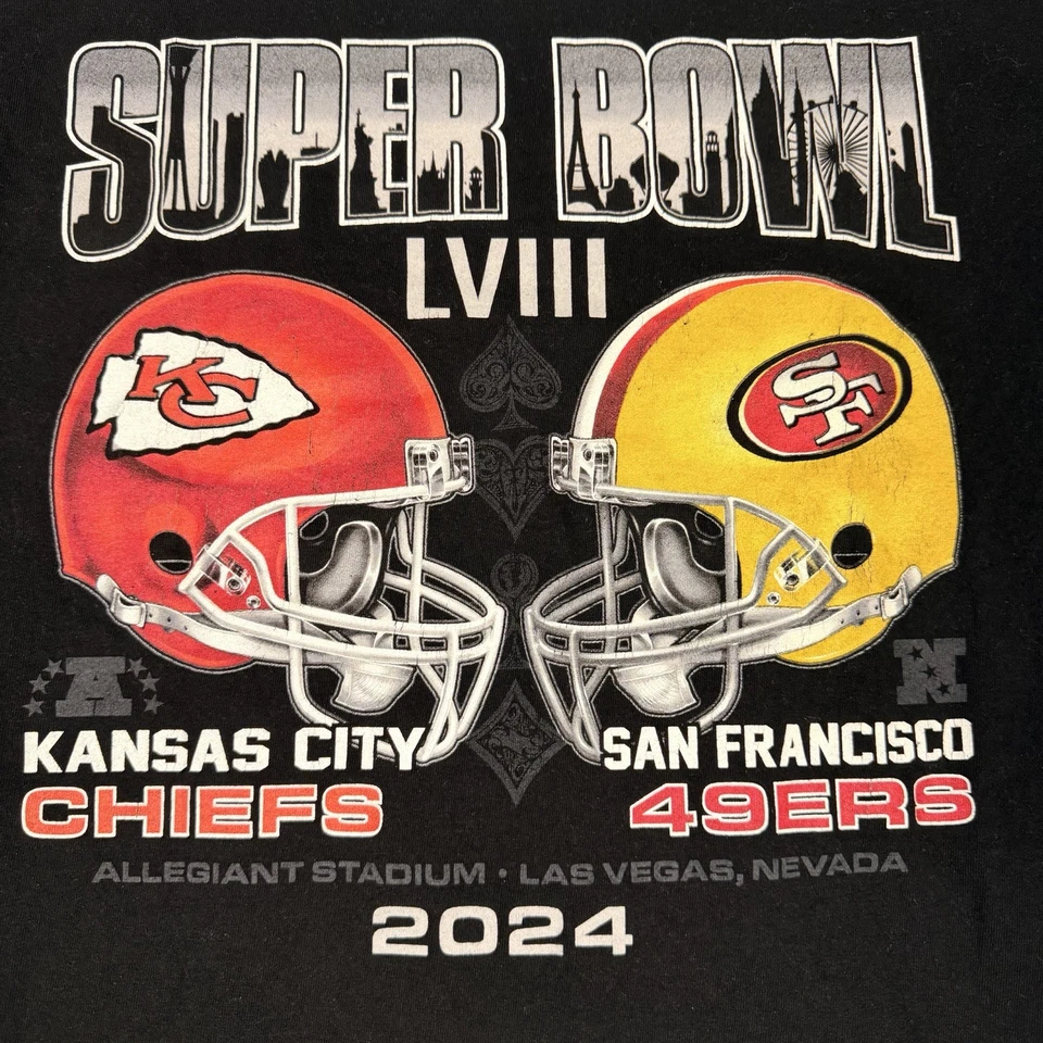 Camiseta para hombre Superbowl LVIII LV Kansas City Chiefs San Francisco 49ers XL 1011  Foto 4 de 4