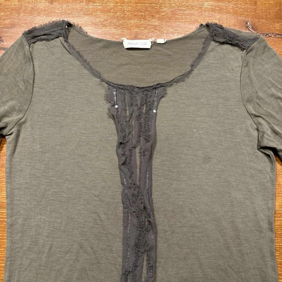 Camisa Martin + Osa Manga Larga Mujer M Gris Alt Avant Garde Diseñador Y2K Foto 3 de 4