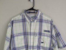 Columbia "Super Bonehead" Shirt Men's Large White Button Down Short Sleeve