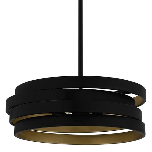 Quoizel QP6223 Berner 3 Light 16"W Pendant - Black - Picture 1 of 4