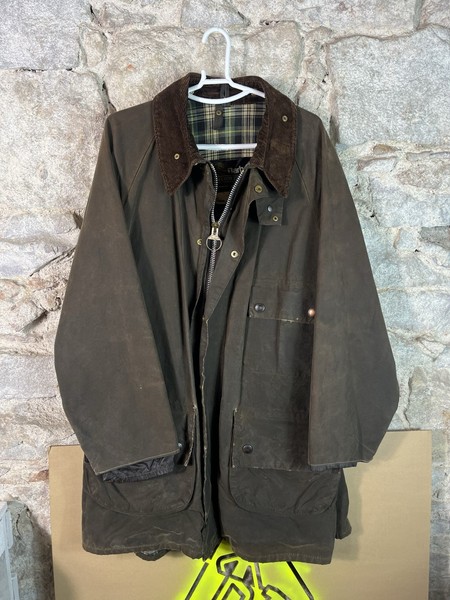 Rare 1980s Barbour Solway Zipper Wax Jacket – Olive – C44
