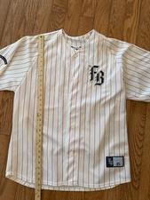 FUBU Pinstripe Baseball Jersey Mens XL Y2K Sports Collection Shirt Red White