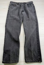 Vtg Levis 505 Jeans Black Faded Denim Straight Leg Regular Fit Y2K Mens 36x32
