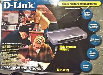 D-Link Wireless Parallel Port Print Server Dp-313