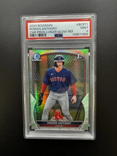 2023 Bowman Chrome Prospects Roman Anthony Lunar Glow Refractor BCP71 PSA 9 Mt