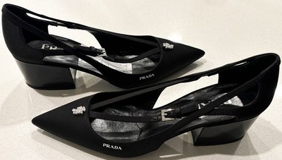 Prada Satin D'Orsay Pumps in Black - Size: 6 US * Only Worn Once * Est. $1,280
