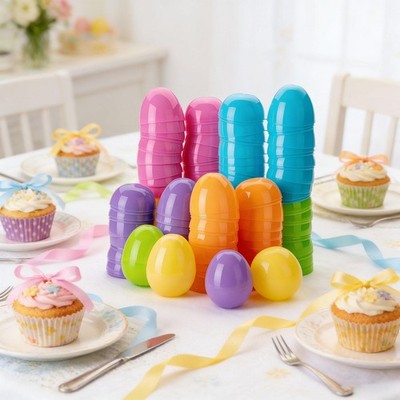 100x Fillable Easter Eggs for Easter Eggs Find Event Filling Treats Supplies
