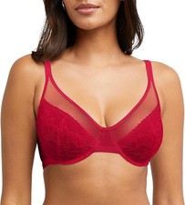 NWT Bali Women's 40C One Smooth U Lace Minimizer Bra DF3386, Scarlet Berry