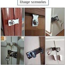 2 Packs Keyed Locks Twist Knob Locking Hasp for Small Doors, Cabinets and Mor...