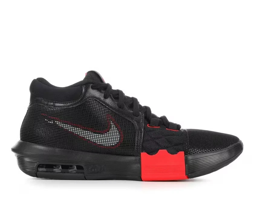 Nike LeBron Witness VIII Bred Black Red Mesh Basketball FB2239-005
