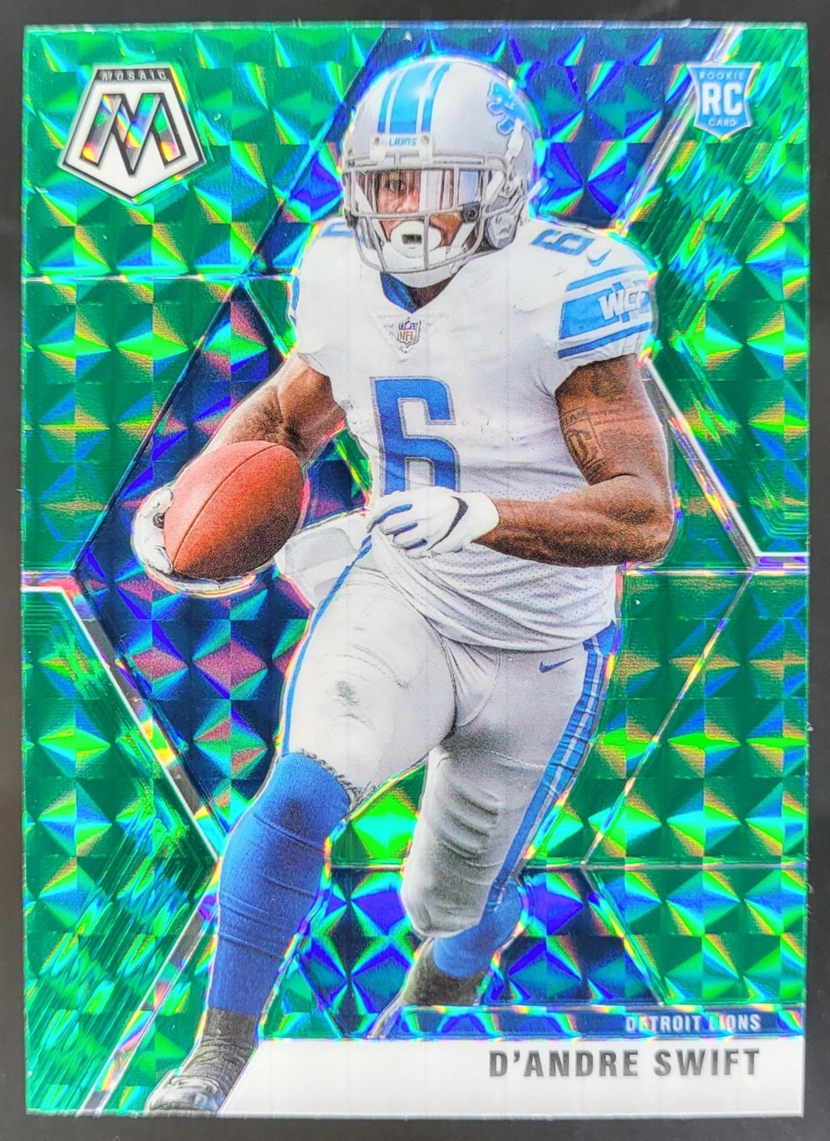 2020 Panini Mosaic D Andre Swift Prizm Green #215 RC Detroit Lions CN